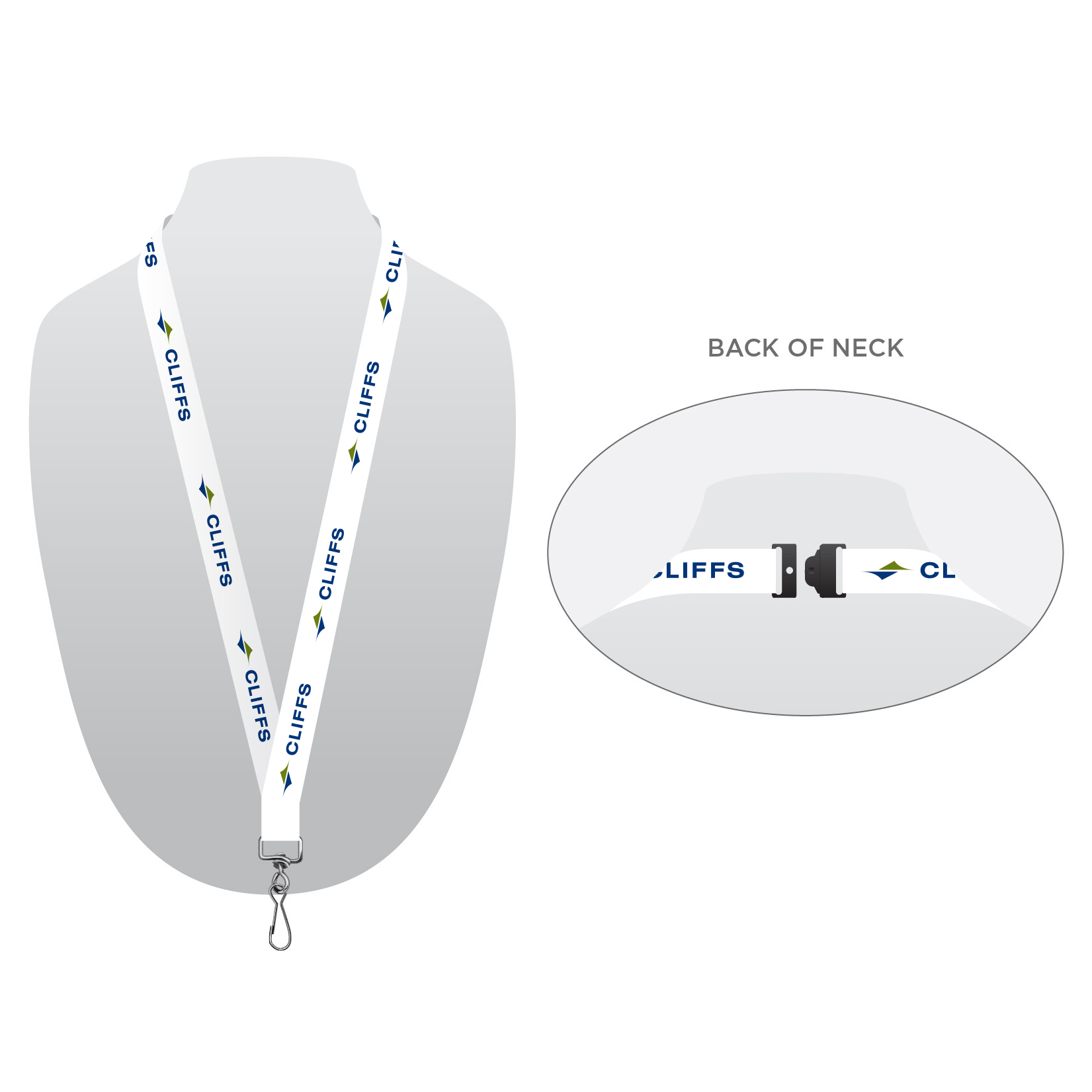 3/4 quot Digitally Sublimated Sew on Breakaway Lanyard Cleveland Cliffs Store