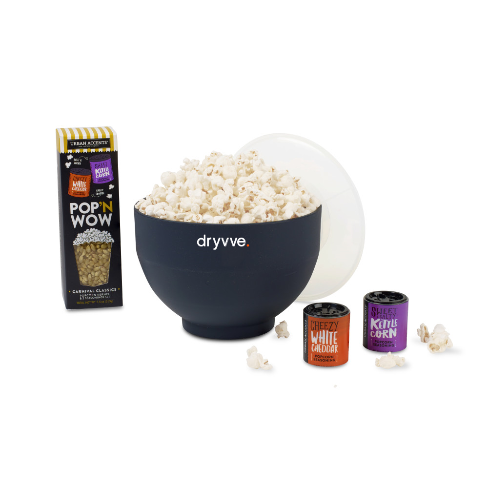 What's Pop'N Gourment Popcorn Gift Set Black